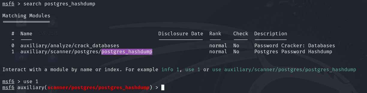 Postgres Dump Hash Command