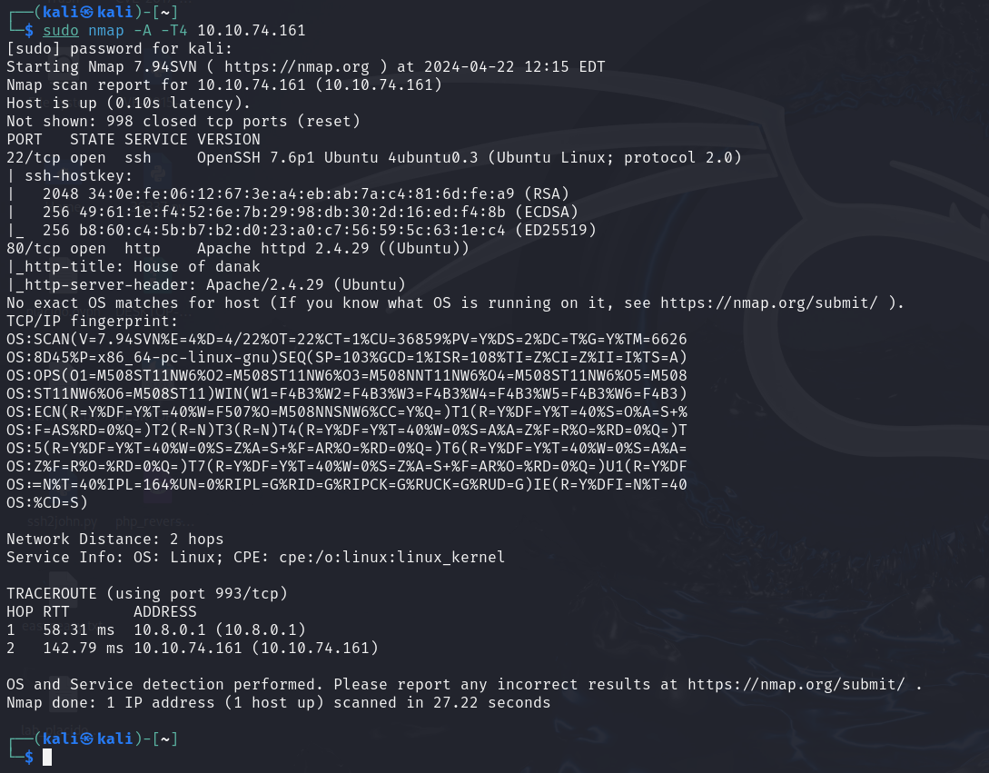 NMAP Scan Result